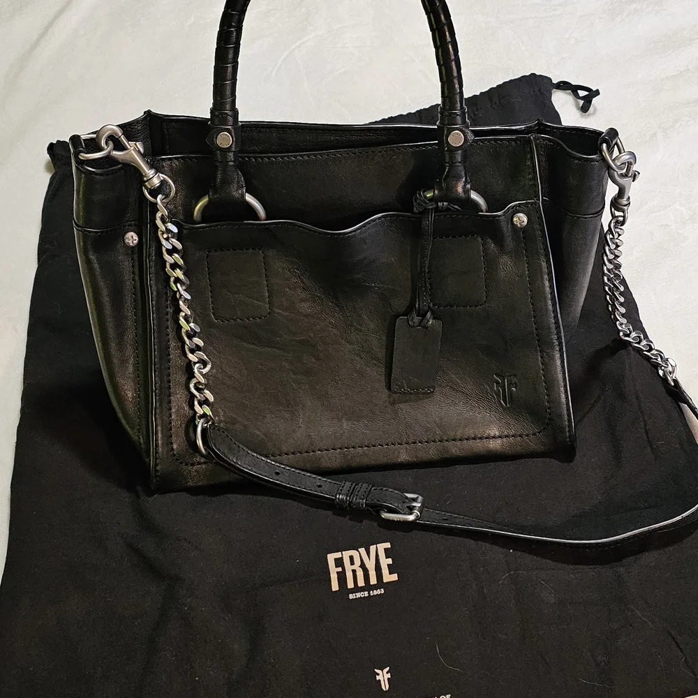 Frye Black Leather Satchel Handbag